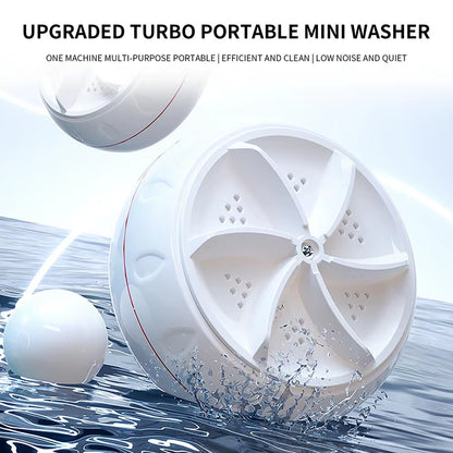 60W Portable USB Ultrasonic Mini Washing Machine for Clothes, Fruits, and Kitchen Use