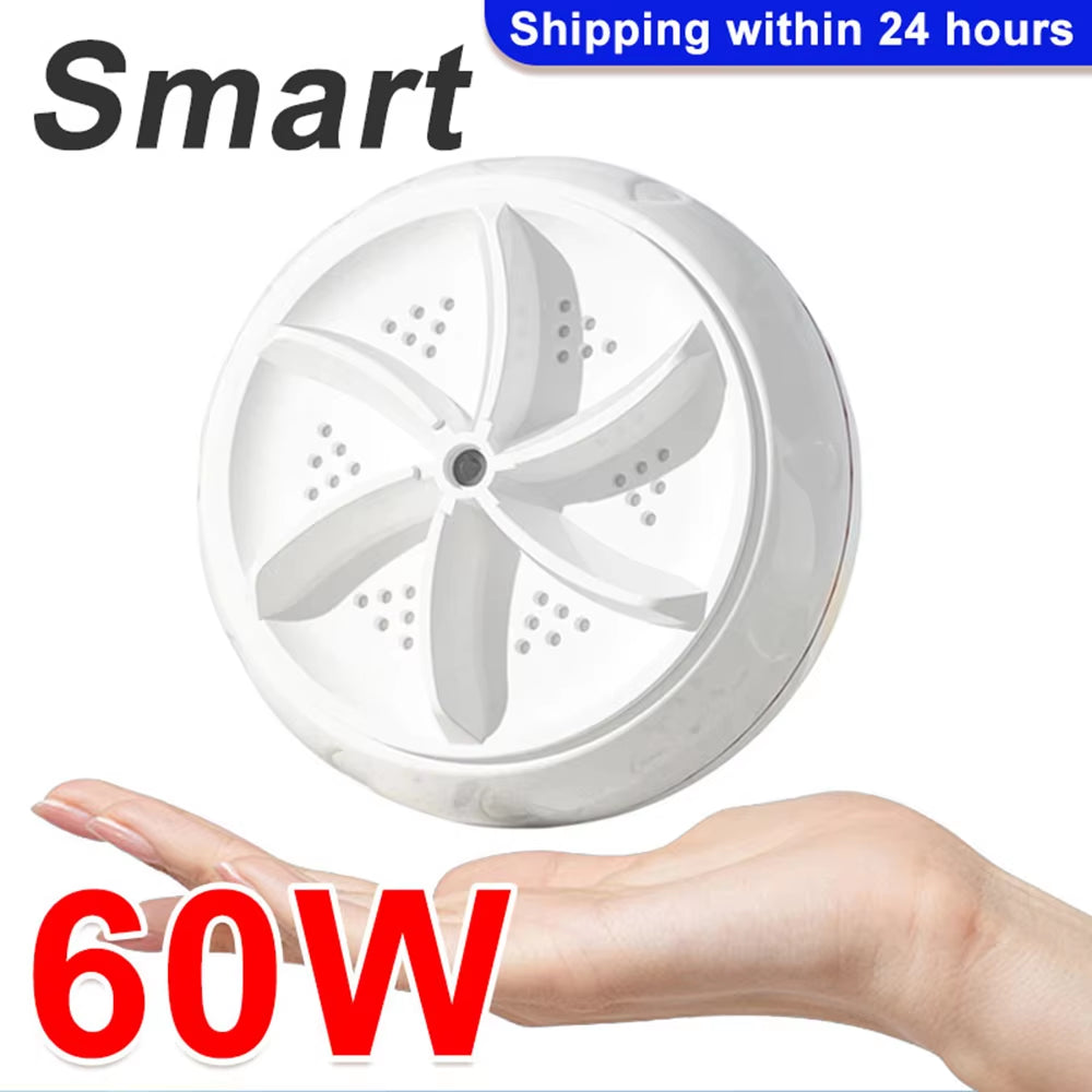 60W Portable USB Ultrasonic Mini Washing Machine for Clothes, Fruits, and Kitchen Use